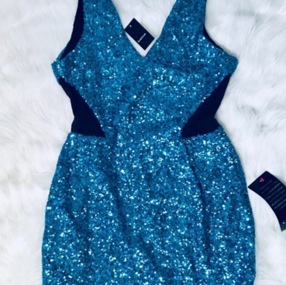 Blue Sequin Dress - Picture 3 of 4